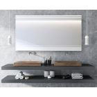 Contemporary Stripes Etched Floating Frameless Wall Mirror 