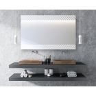Contemporary Triangle Etched Floating Frameless Wall Mirror 