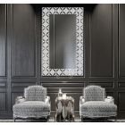 Modern Floral Clover Etched Hospitality Wall Mirror 