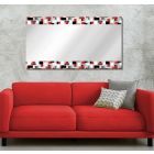 Printed Red and Black Checker Decorative Wall Mirror