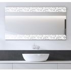 Decorative Rustic Brick Etched Floating Frameless Wall Mirror 
