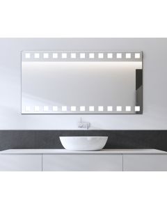 Contemporary Square Etched Floating Frameless Wall Mirror 