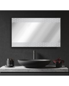 Decorative Zebra Diamond Etched Floating Frameless Wall Mirror 
