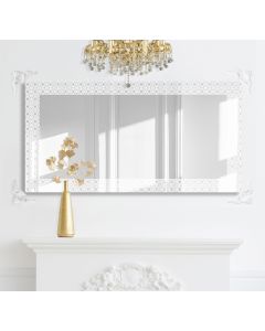 Decorative Design Etched Floating Frameless Wall Mirror  