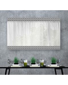 Printed Black Cementina Decorative Wall Mirror